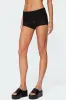 Rye Sheer Textured Fold Over Shorts sold by Edikted