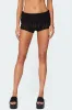 Rye Sheer Textured Fold Over Shorts sold by Edikted