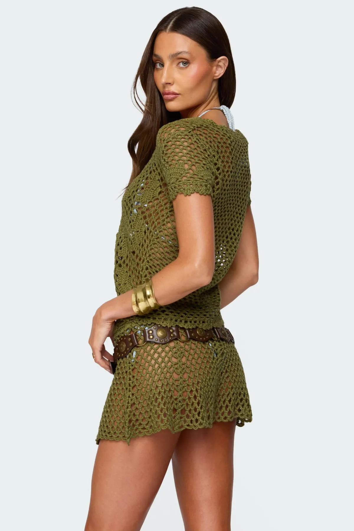 Mabelle Crochet Split Front Top sold by Edikted product image thumbnail 5