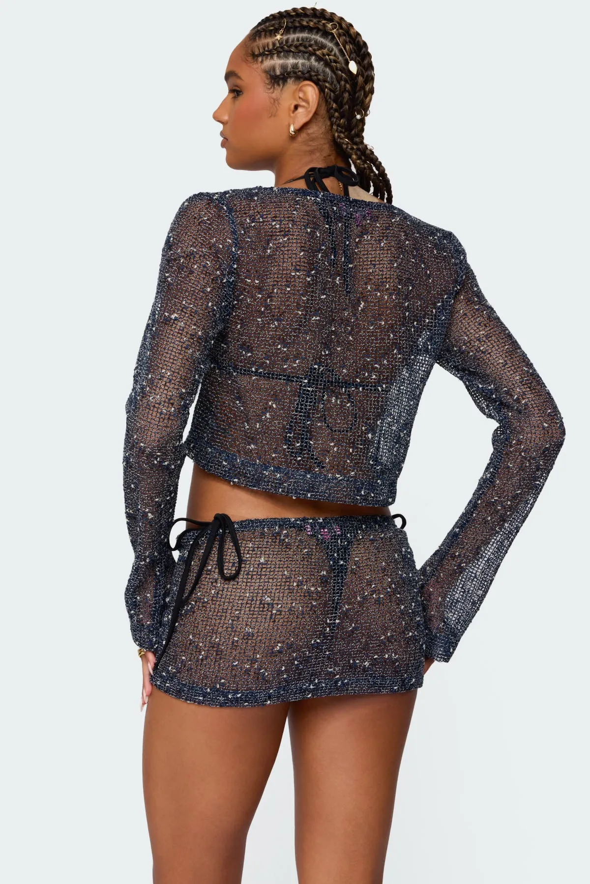 Idra Crochet Net Tie Front Top sold by Edikted product image thumbnail 4
