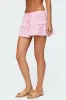 Embroidered Cotton Ruffle Mini Skirt sold by Edikted