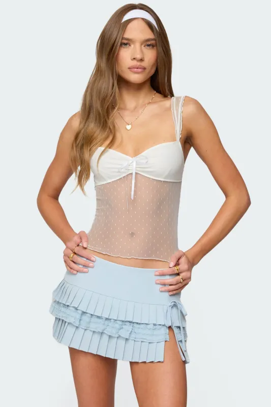 Dotted Sheer Mesh Top sold by Edikted