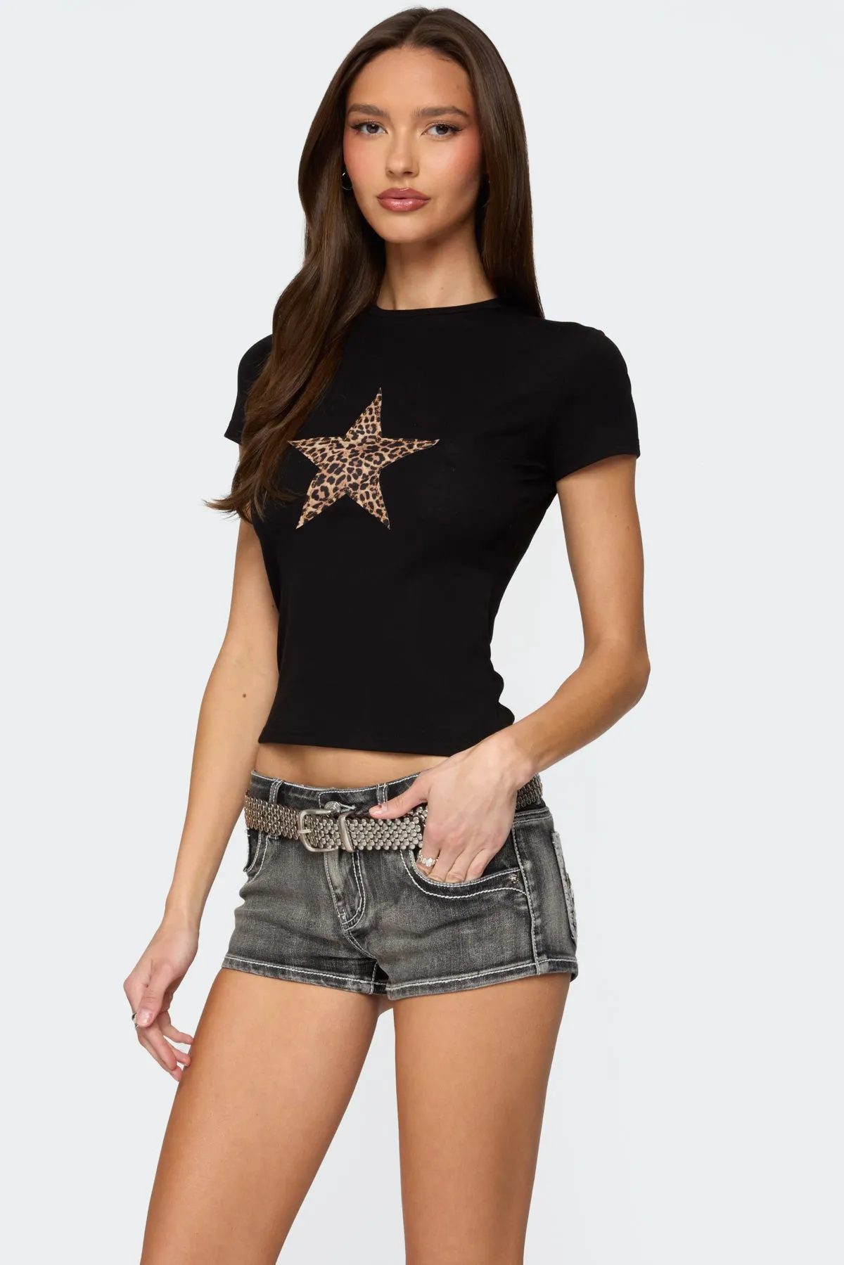 Narla Leopard Star T Shirt sold by Edikted product image thumbnail 3