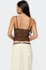 Sheer Lace Cut Out Tank Top sold by Edikted