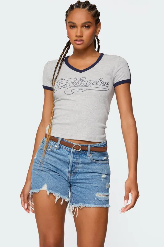 Los Angeles Contrast T Shirt sold by Edikted