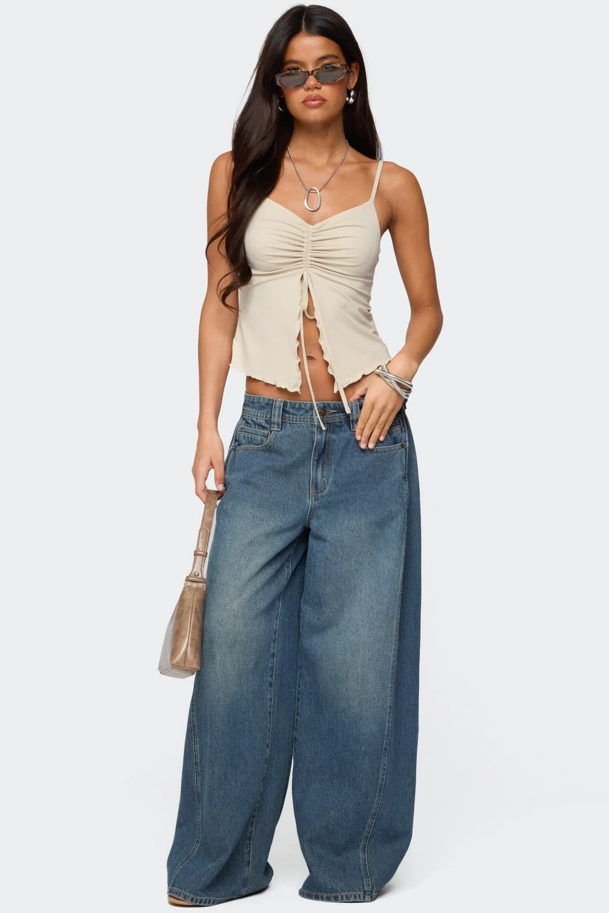 Landon Drawstring Split Front Top sold by Edikted product image thumbnail 2
