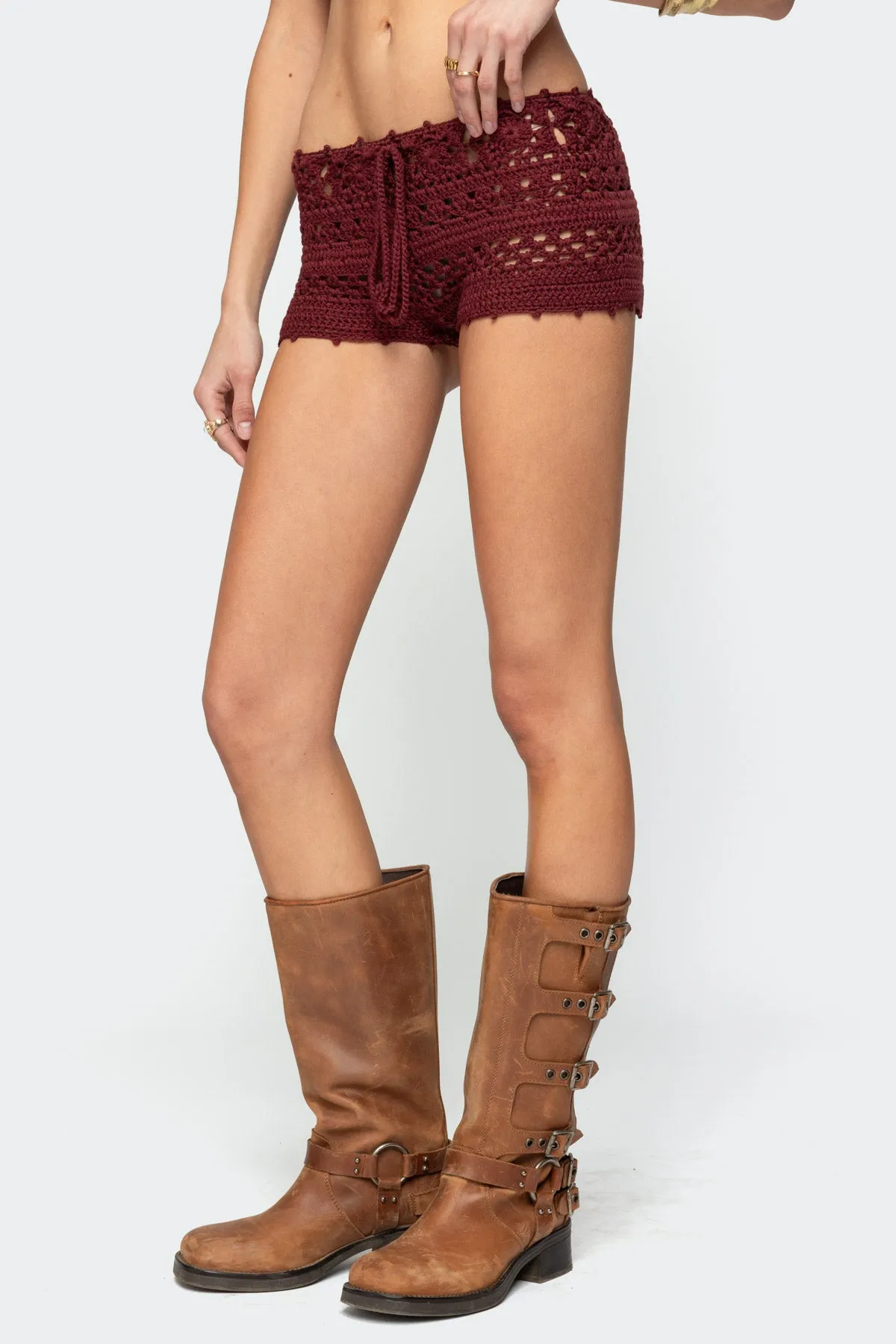 Kelani Crochet Shorts sold by Edikted product image thumbnail 3