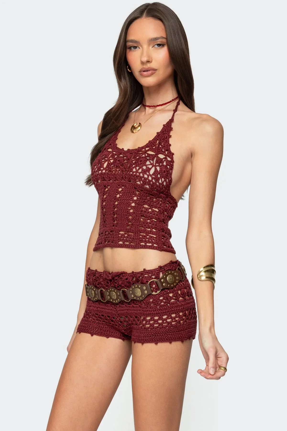 Kelani Crochet Halter Top sold by Edikted product image thumbnail 5