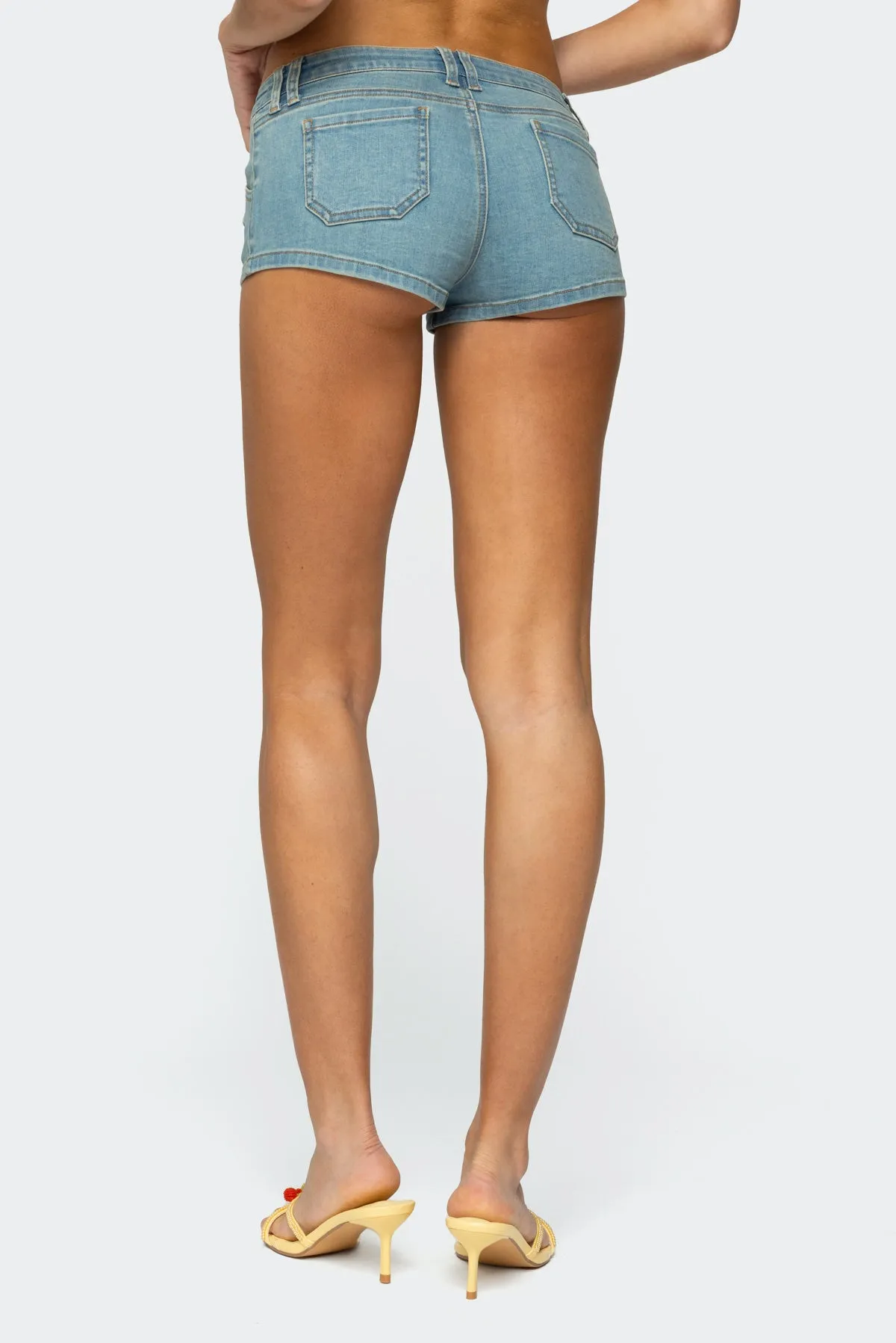 Cargo Pockets Denim Micro Shorts sold by Edikted product image thumbnail 5