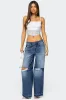 Xenia Distressed Low Rise Jeans sold by Edikted