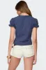 Cotton Lacey Tie Front Top sold by Edikted
