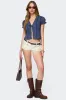 Cotton Lacey Tie Front Top sold by Edikted