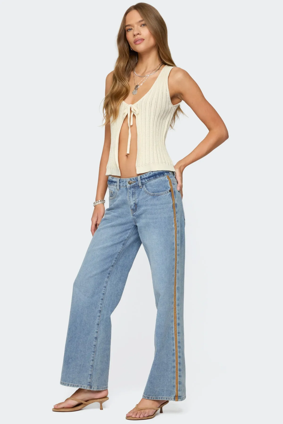 Verona Split Front Knit Top sold by Edikted product image thumbnail 4