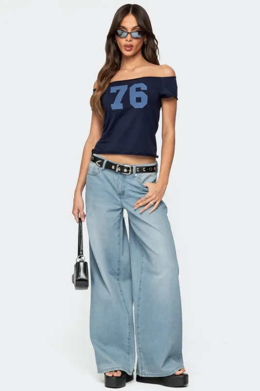 Ripley Distressed Low Rise Jeans sold by Edikted