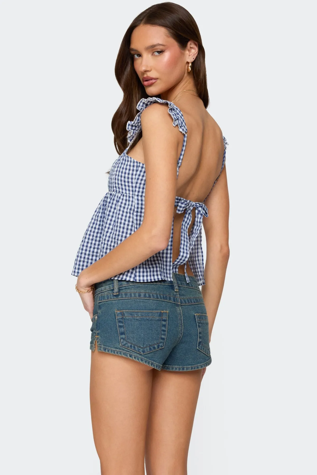 Jenson Backless Gingham Top sold by Edikted product image thumbnail 4