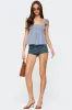 Jenson Backless Gingham Top sold by Edikted