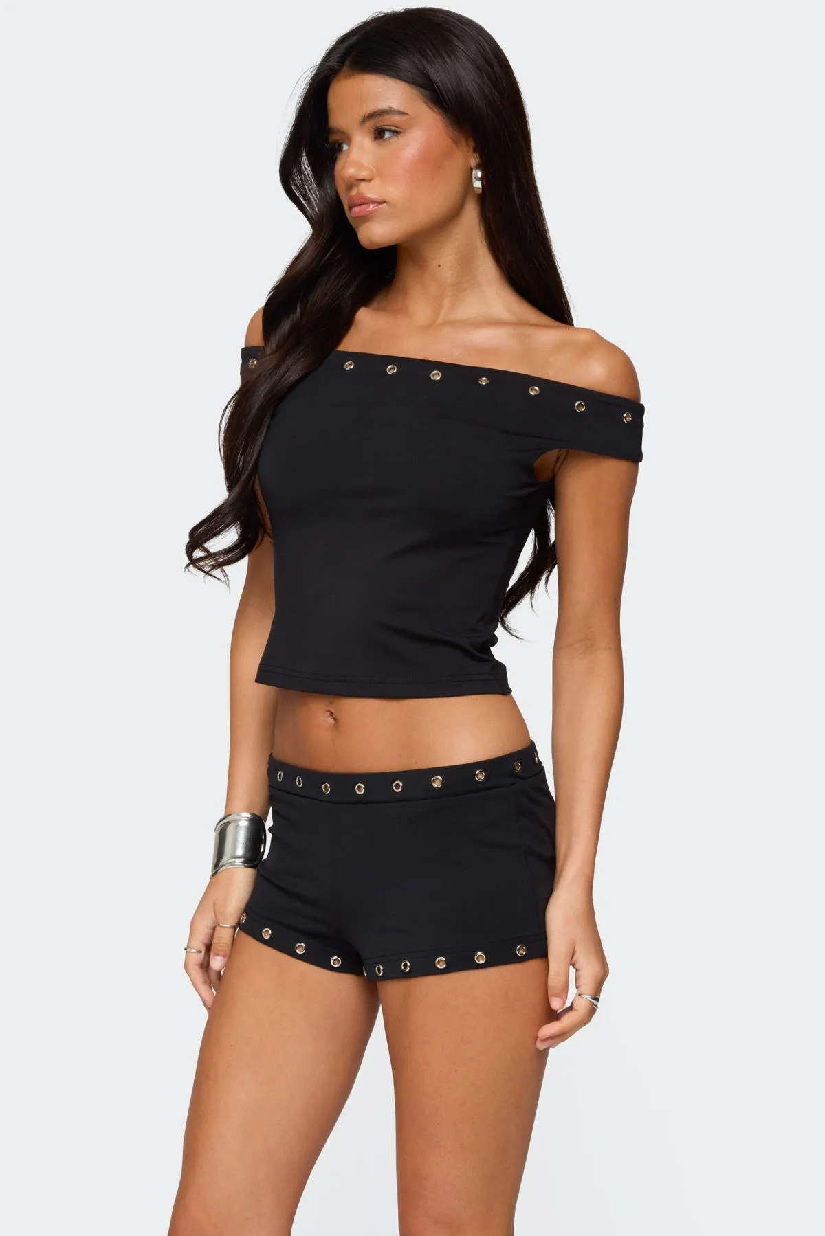 Neriah Grommet Off Shoulder Top sold by Edikted product image thumbnail 3