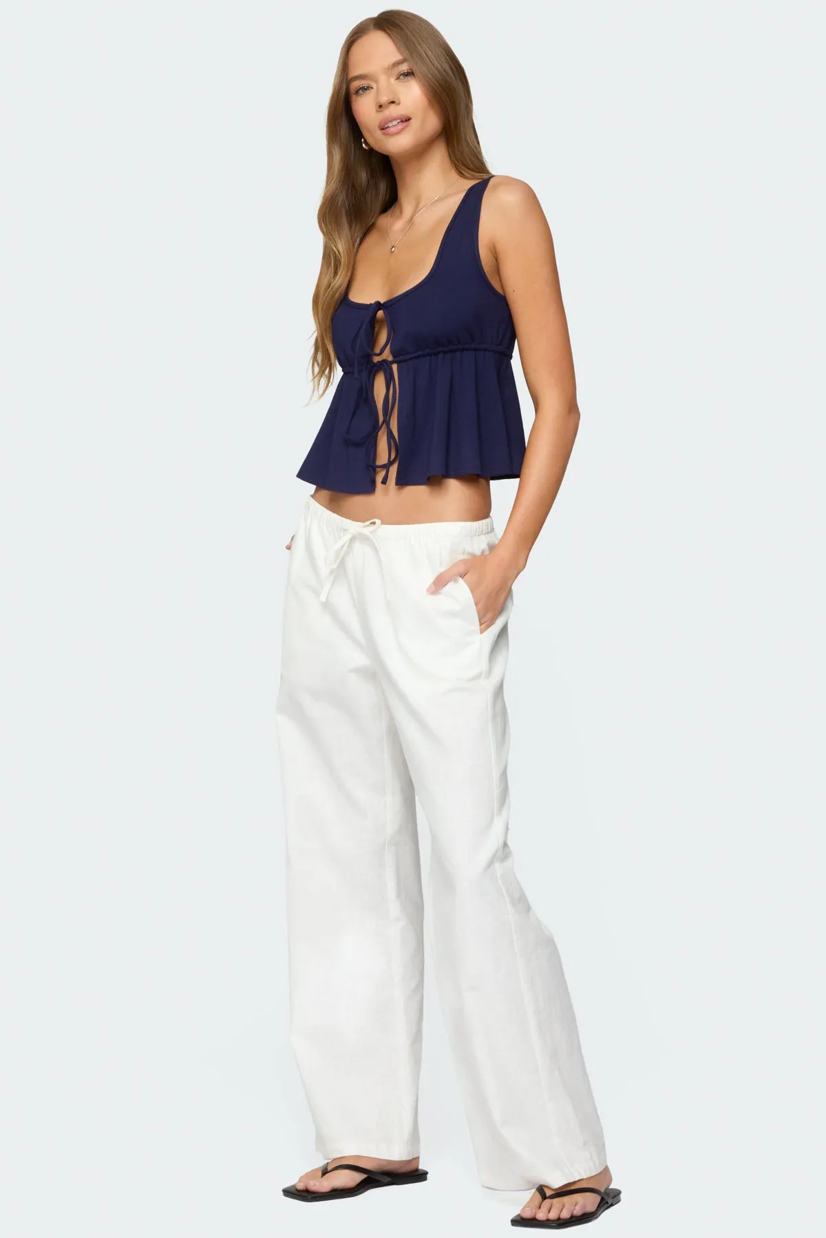 Alesia Tie Front Tank Top sold by Edikted product image thumbnail 4