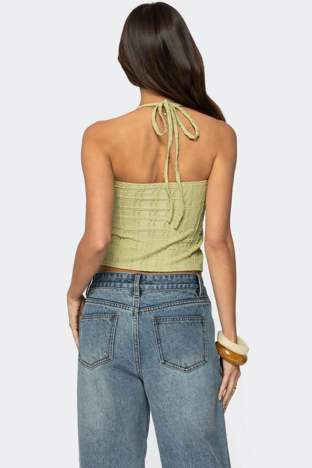 Galya Textured Halter Top sold by Edikted product image thumbnail 5
