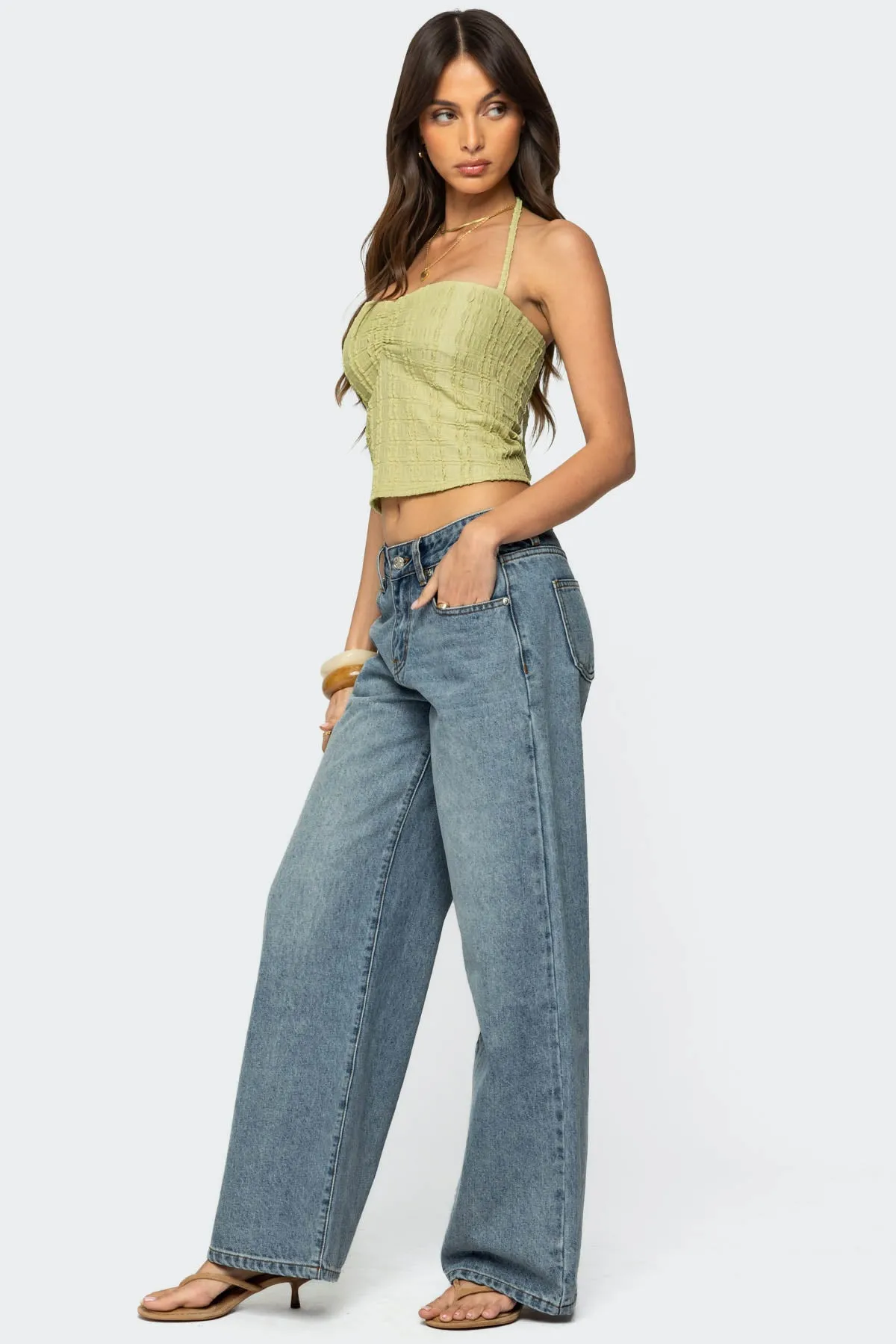 Galya Textured Halter Top sold by Edikted product image thumbnail 3