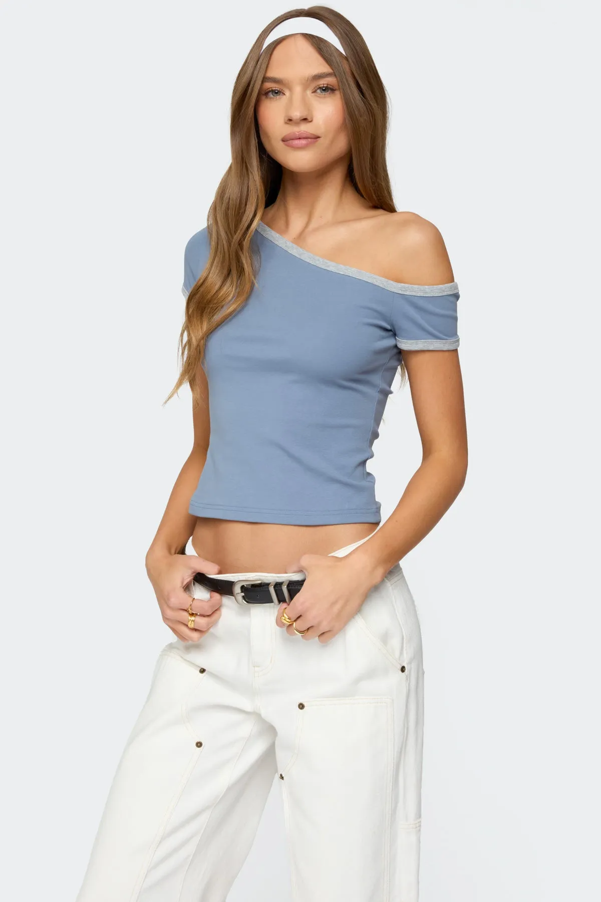 Lorna Contrast Off Shoulder Top sold by Edikted product image thumbnail 3
