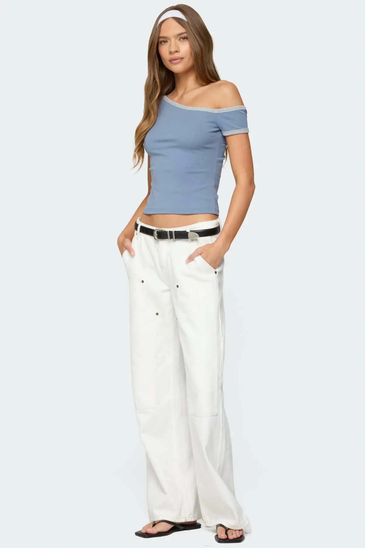 Lorna Contrast Off Shoulder Top sold by Edikted product image thumbnail 4