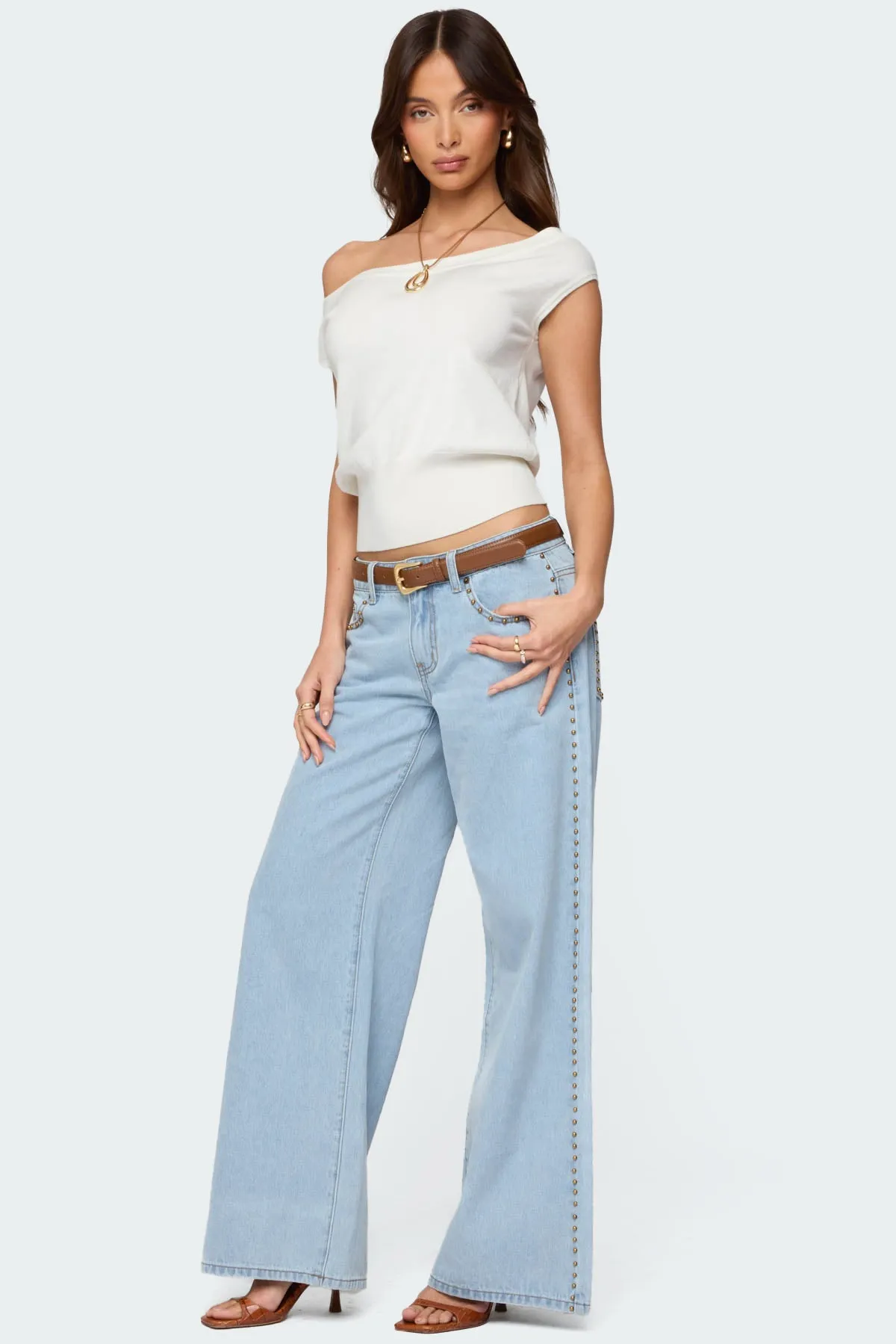 Stassie Studded Low Rise Jeans sold by Edikted product image thumbnail 3