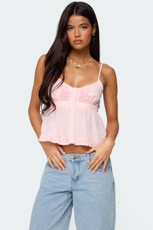 Halsey Ruffle Tank Top sold by Edikted