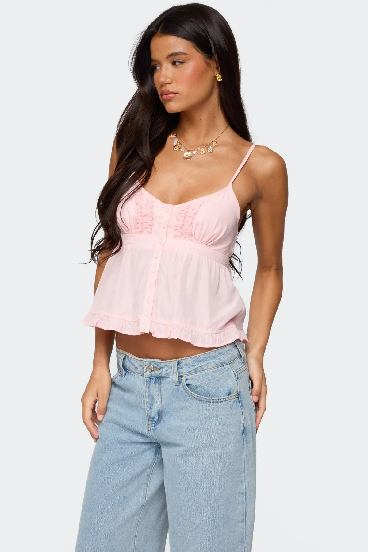 Halsey Ruffle Tank Top sold by Edikted product image thumbnail 3