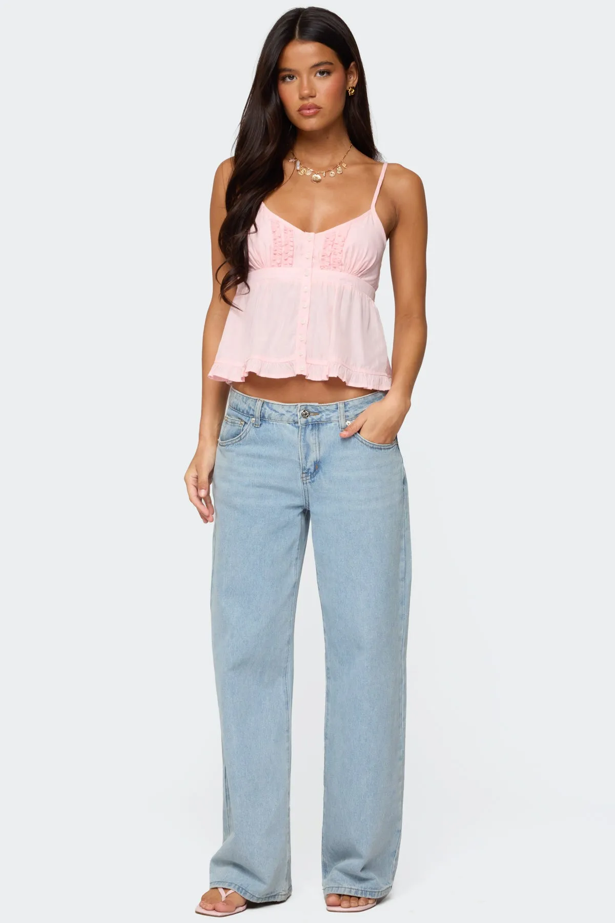 Halsey Ruffle Tank Top sold by Edikted product image thumbnail 2