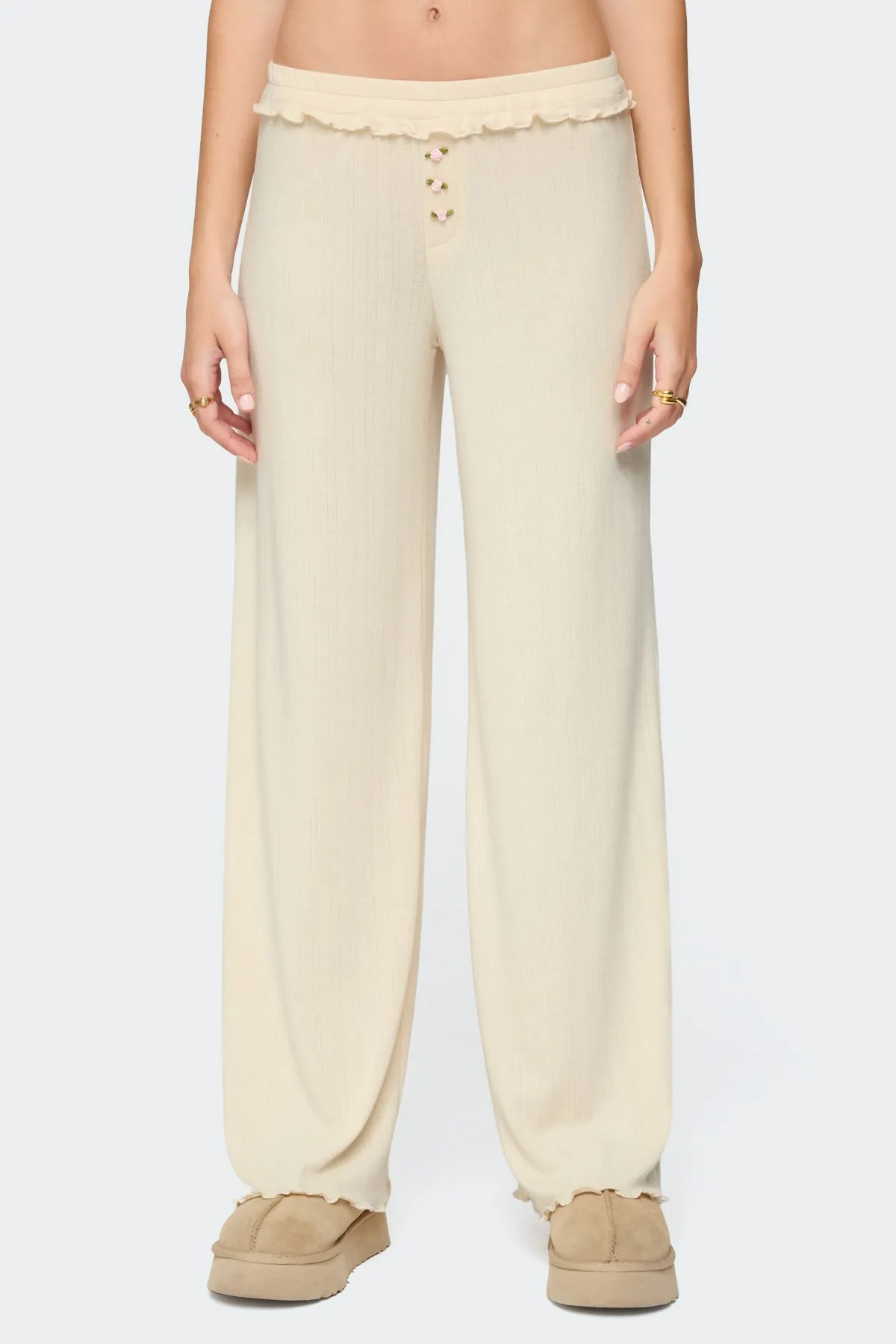 Posy Ruffle Pointelle Pants sold by Edikted product image thumbnail 2