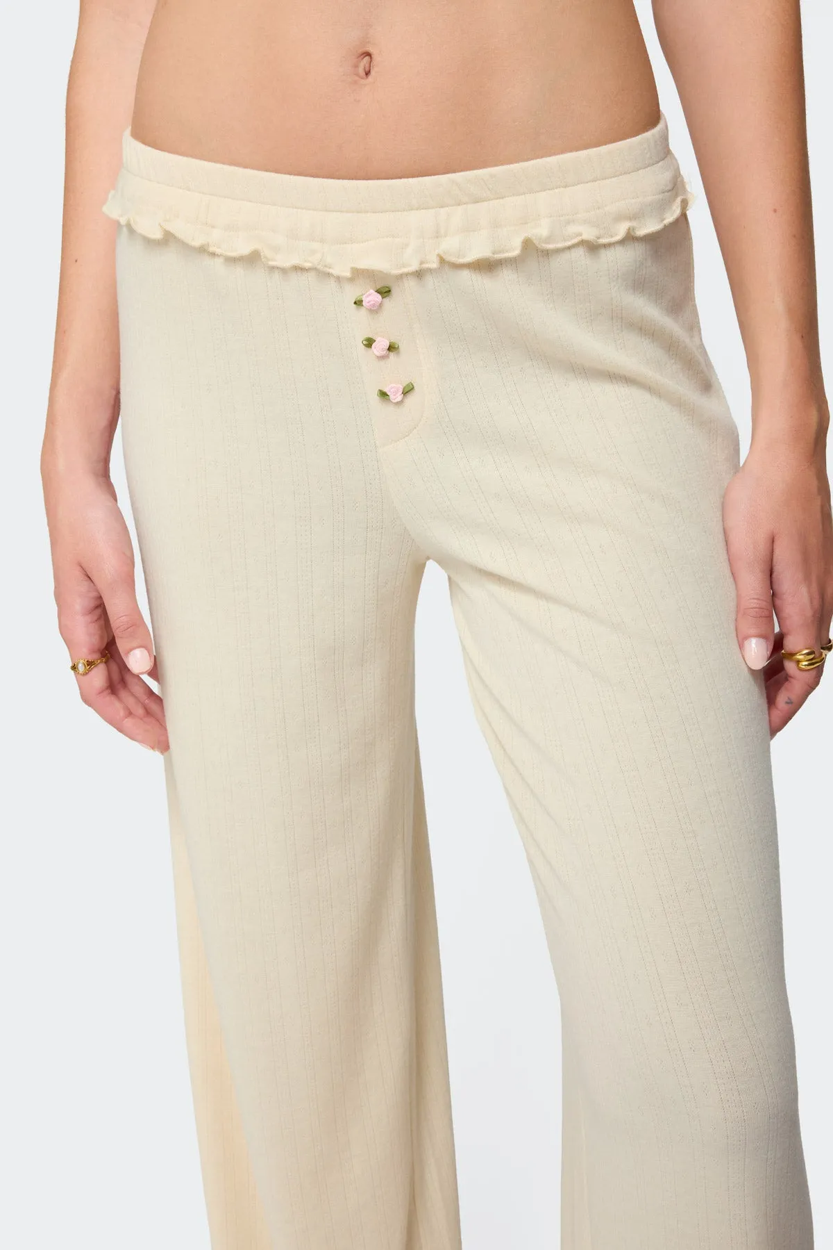 Posy Ruffle Pointelle Pants sold by Edikted product image thumbnail 4