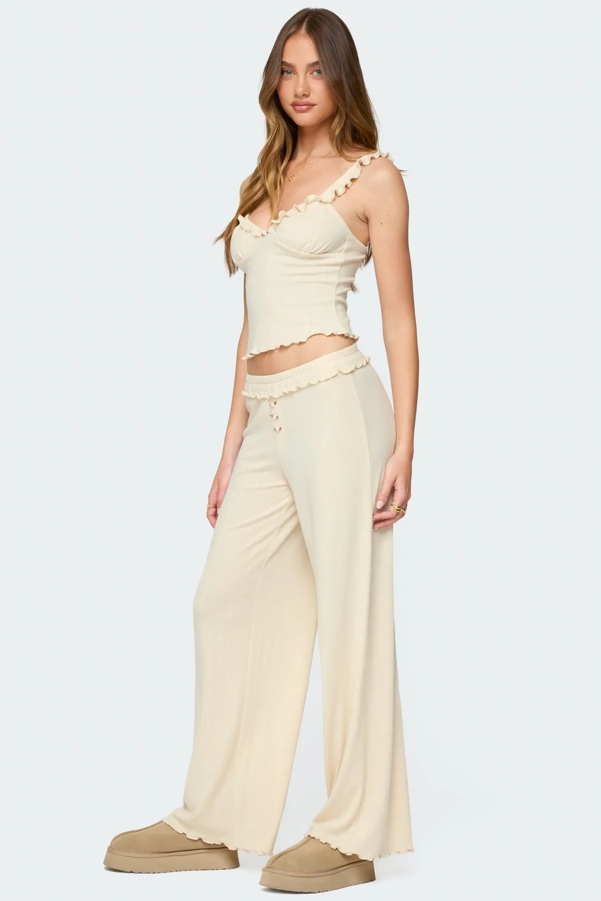 Posy Ruffle Pointelle Pants sold by Edikted product image thumbnail 3