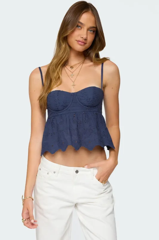 Emme Eyelet Corset sold by Edikted