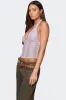 Naya Textured Sheer Lace Halter Top sold by Edikted