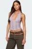 Naya Textured Sheer Lace Halter Top sold by Edikted