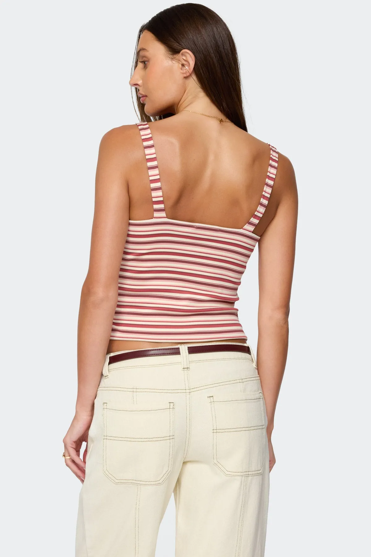 Adelia Striped Ruched Tank Top sold by Edikted product image thumbnail 5