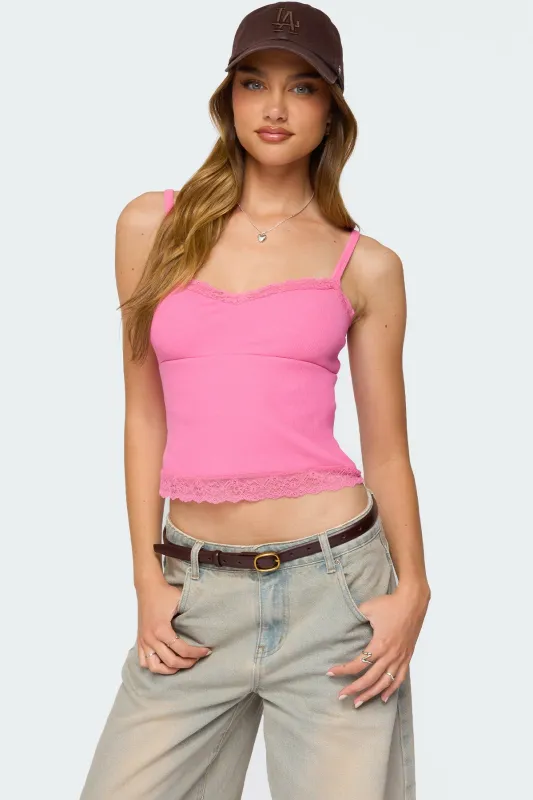 Mireille Lacey Tank Top sold by Edikted
