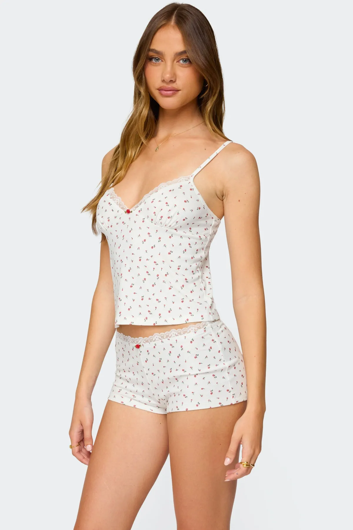 Viola Floral Lacey Tank Top sold by Edikted product image thumbnail 3