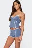 Eliane Contrast Lacey Tank Top sold by Edikted