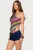 Ruelle Embroidered Asymmetric Knit Top sold by Edikted