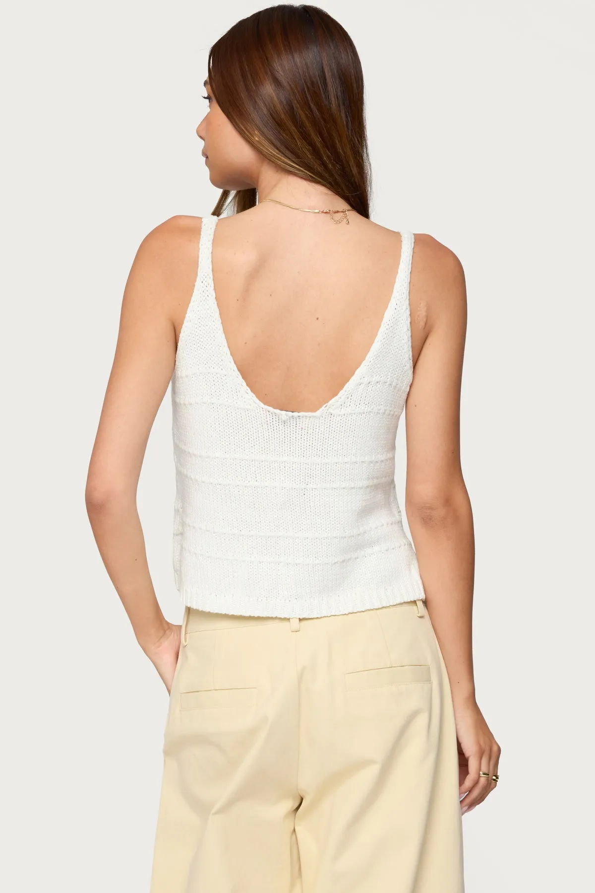 Mikinley Split Front Knit Tank Top sold by Edikted product image thumbnail 5