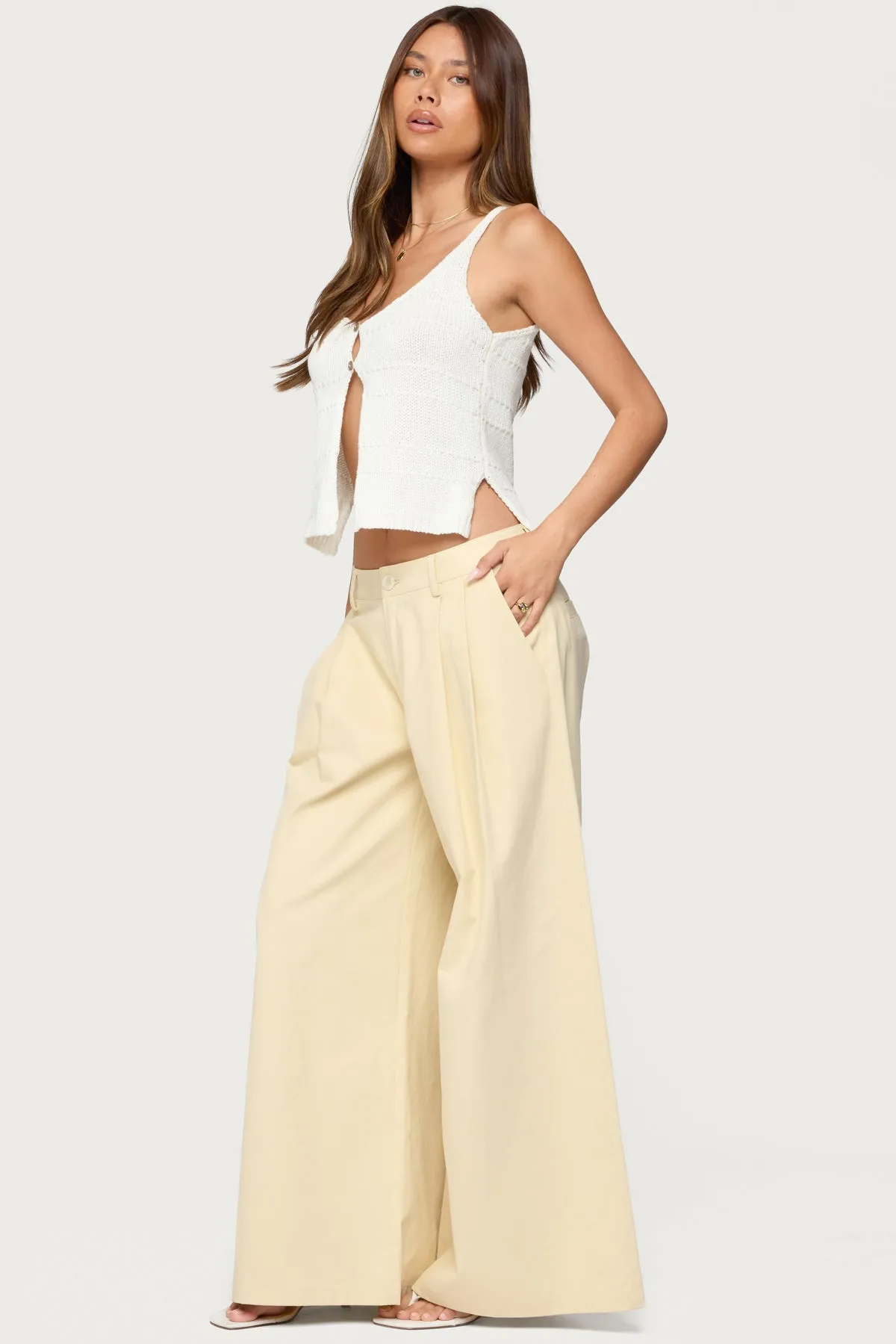 Mikinley Split Front Knit Tank Top sold by Edikted product image thumbnail 4