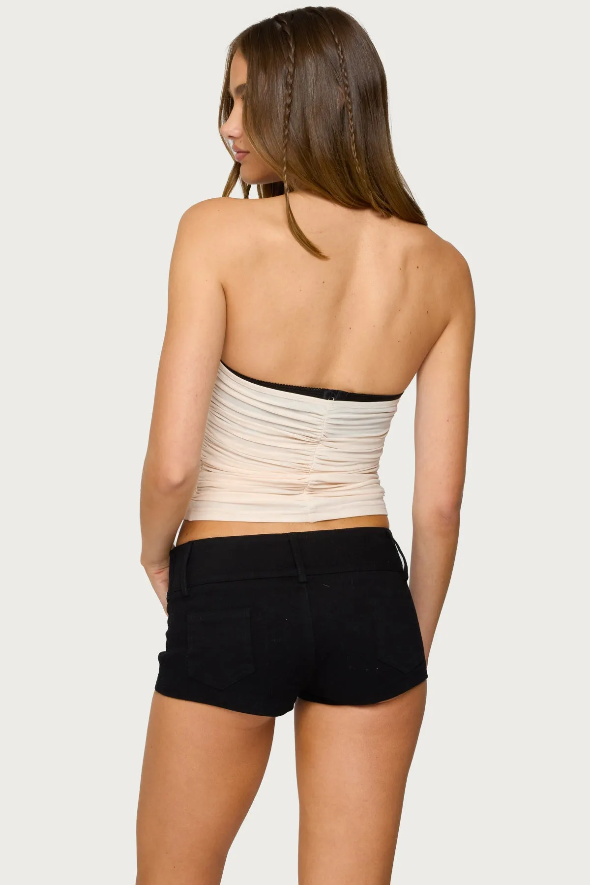 Contrast Bra Ruched Mesh Corset sold by Edikted product image thumbnail 4