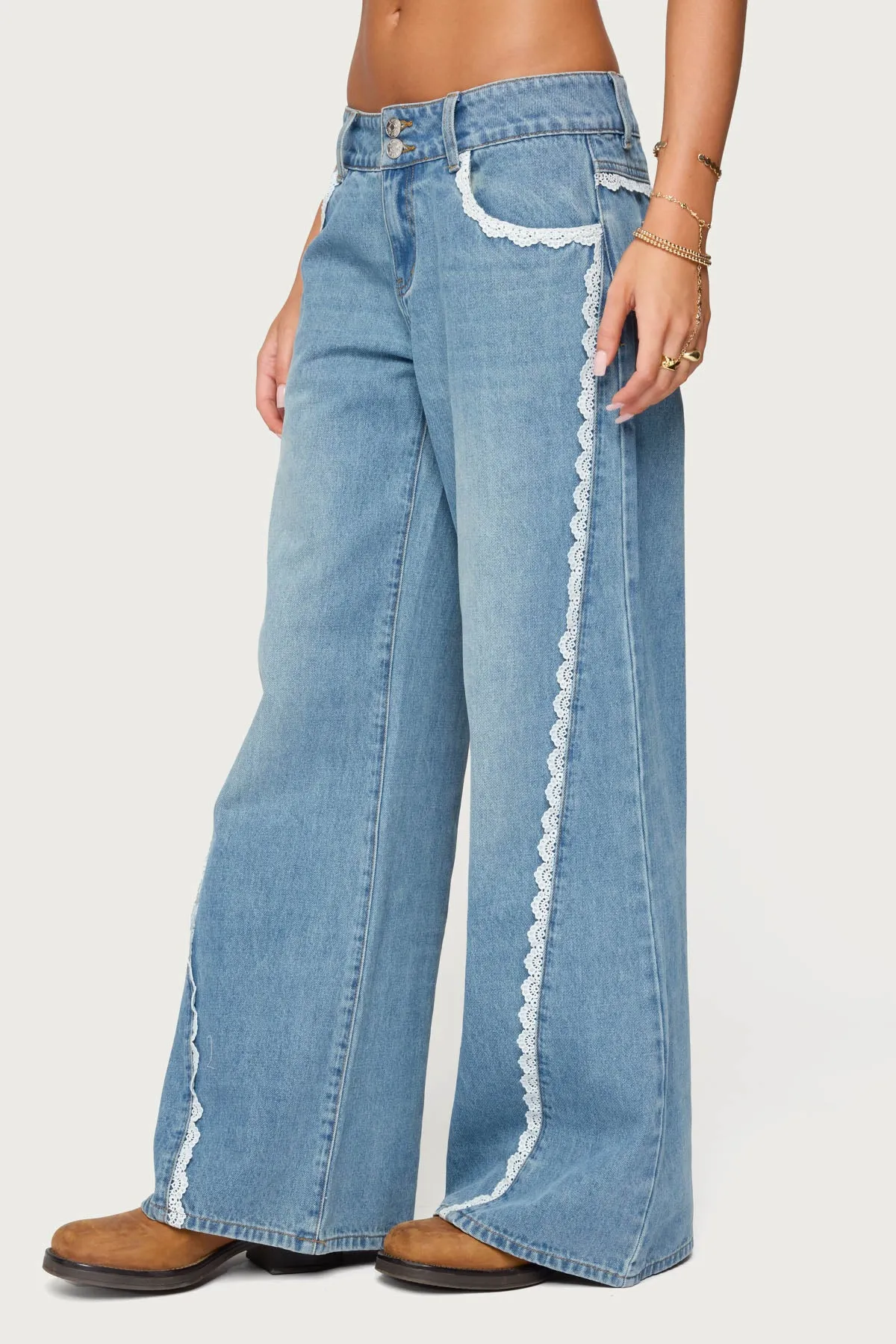 Alisha Lacey Low Rise Baggy Jeans sold by Edikted product image thumbnail 3