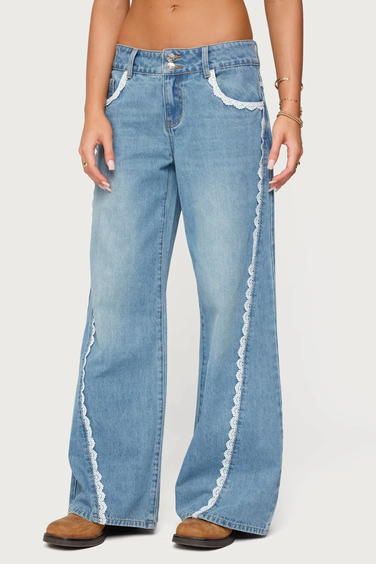 Alisha Lacey Low Rise Baggy Jeans sold by Edikted product image thumbnail 2