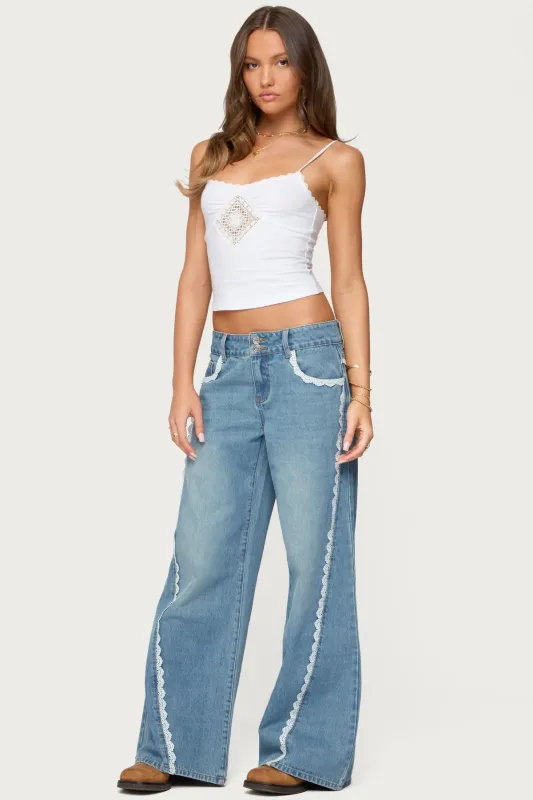 Alisha Lacey Low Rise Jeans sold by Edikted