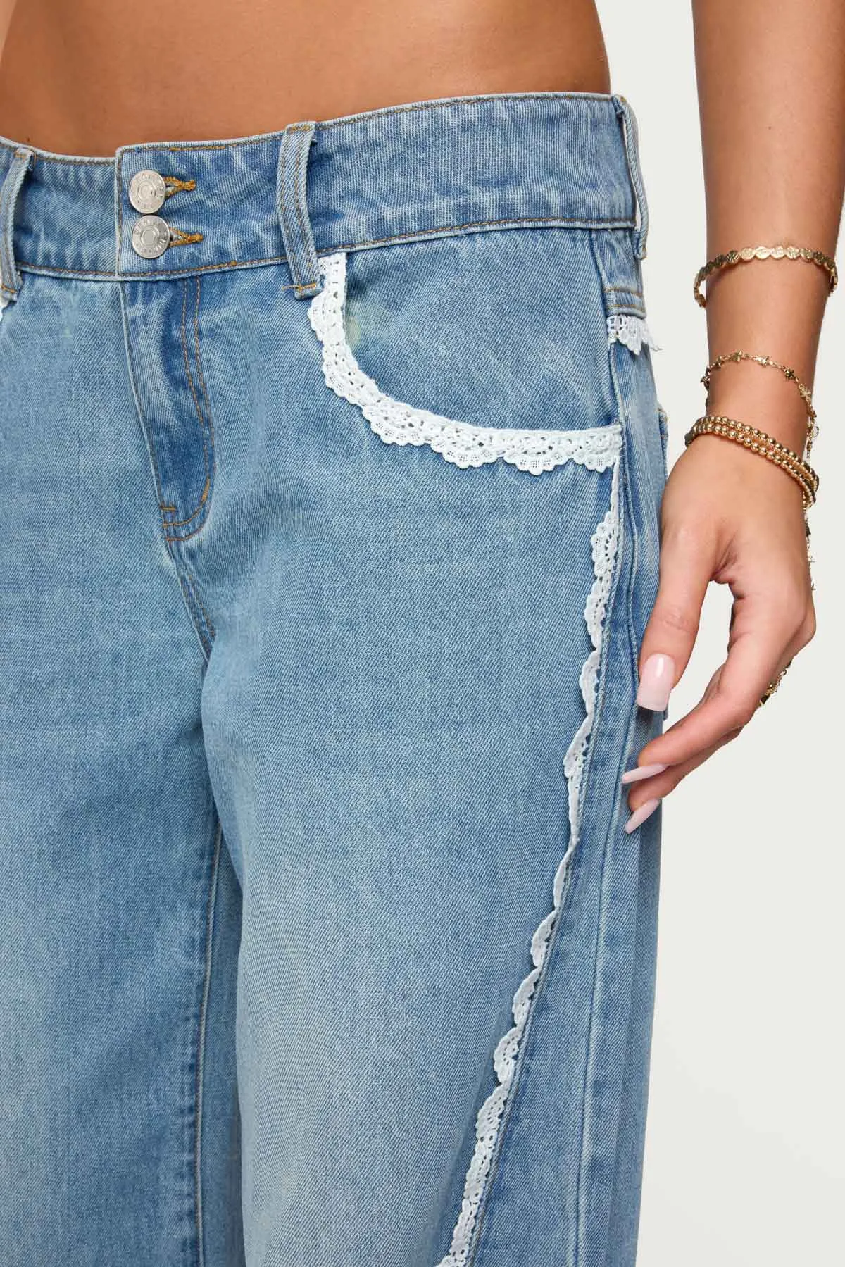 Alisha Lacey Low Rise Baggy Jeans sold by Edikted product image thumbnail 4