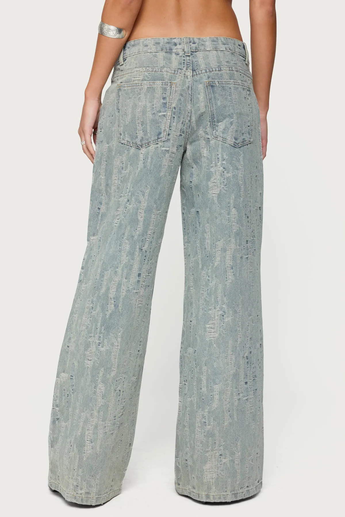 Blaze Distressed Low Rise Baggy Jeans sold by Edikted product image thumbnail 5