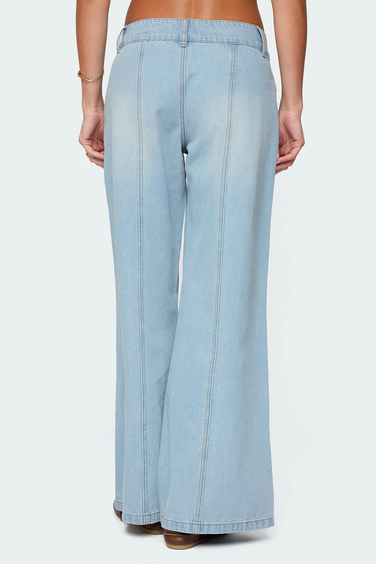 Charlie Panel Stitch Low Rise Bootcut Jeans sold by Edikted product image thumbnail 5